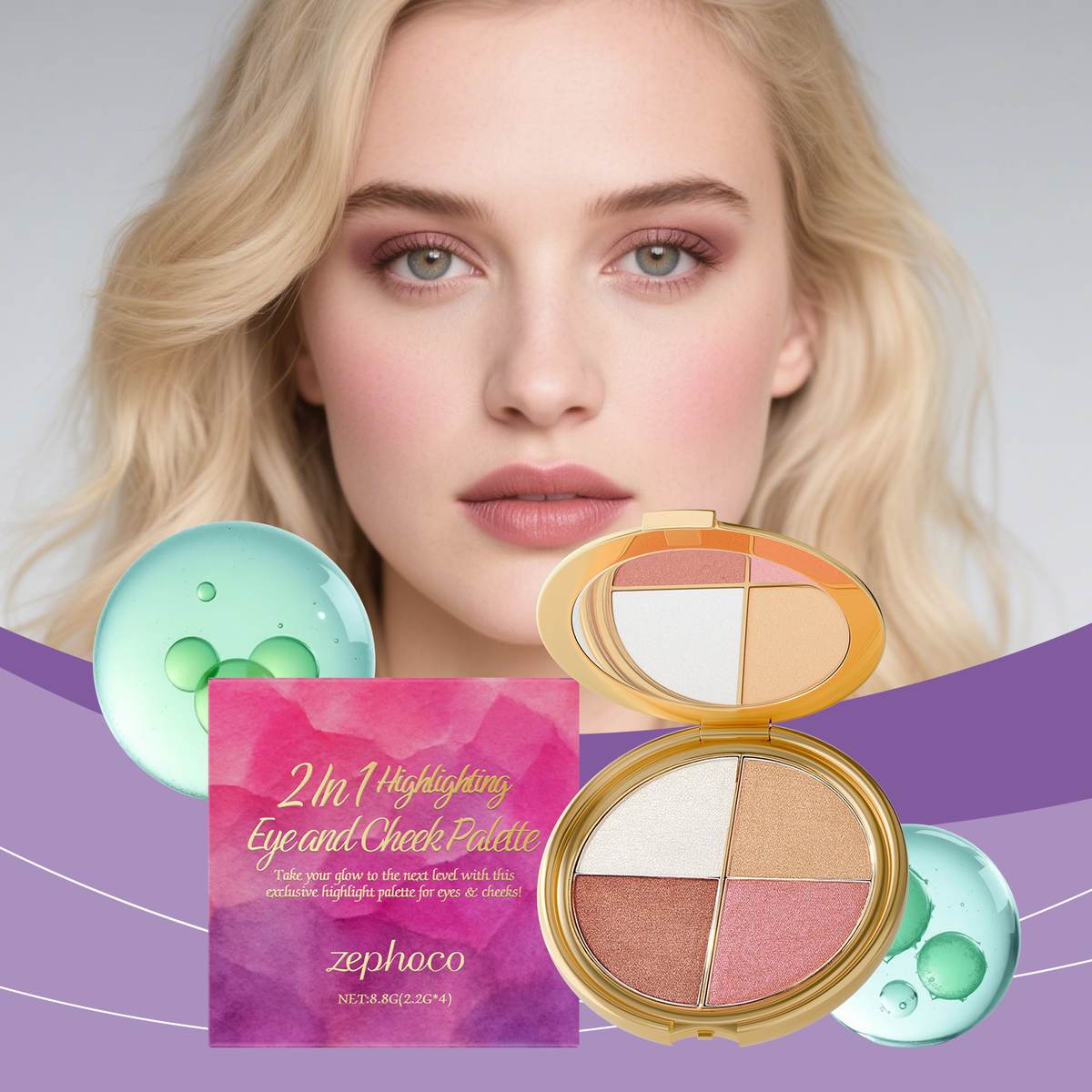 Highlight, Eyeshadow, And Blush Palette