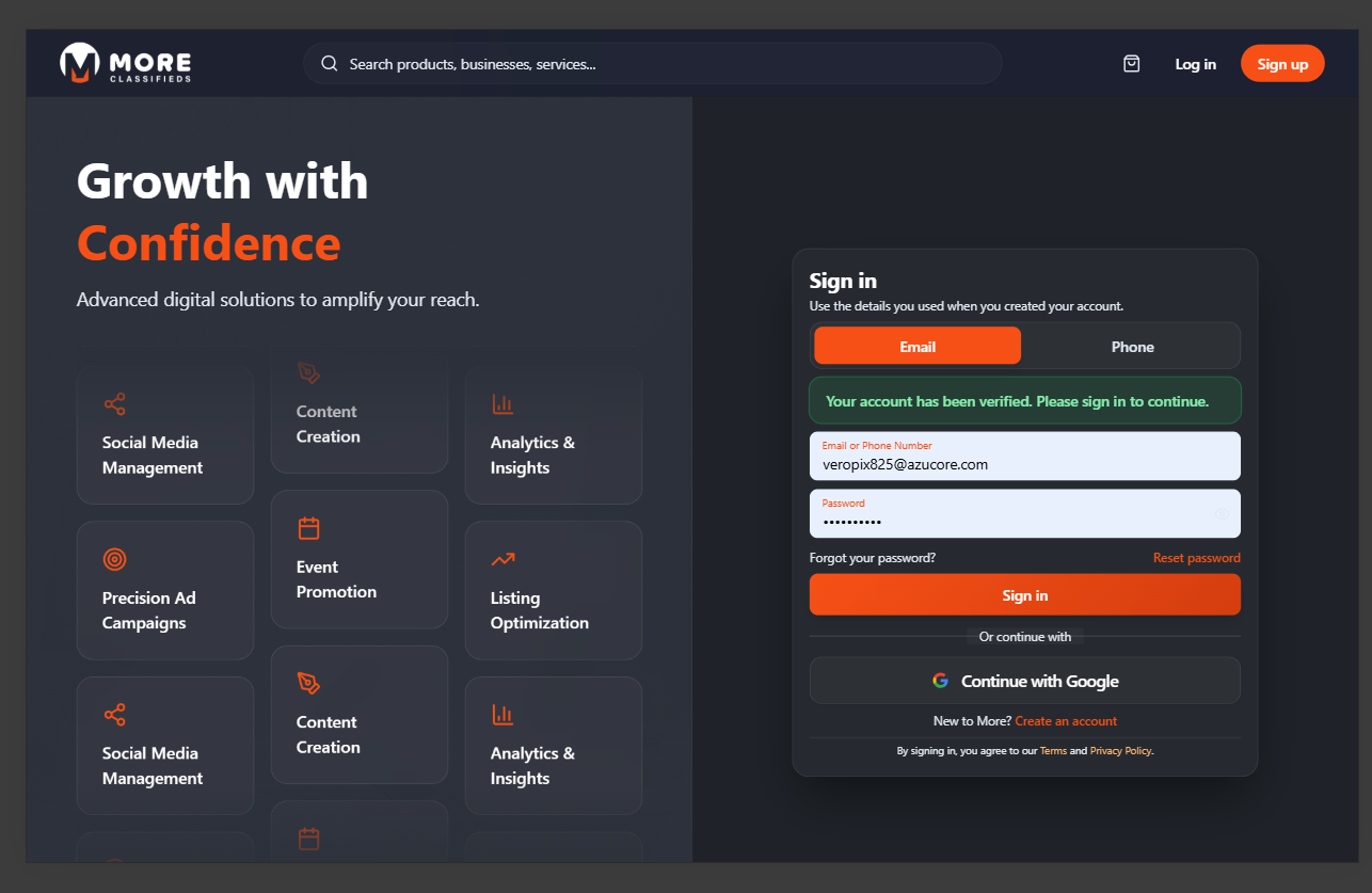Post-verification desktop