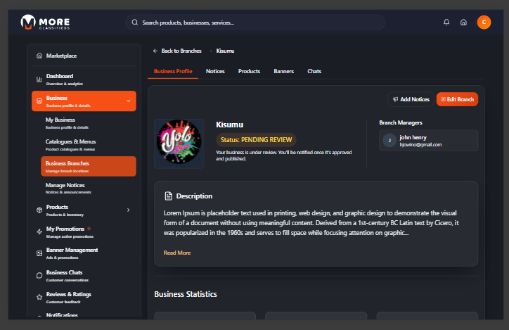 Branch detail desktop