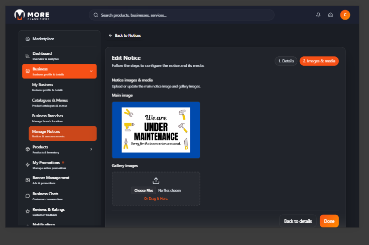 Notice media desktop